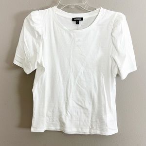 Express Women’s White Short Sleeve Cropped T-shirt Size Medium NWT